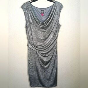 Vincent Camuto Silver draped dress